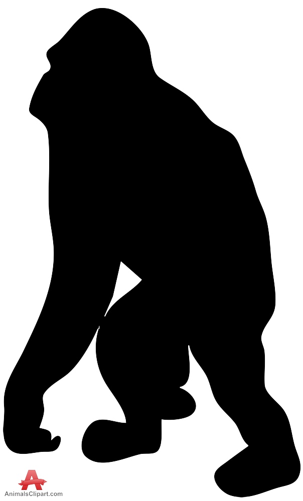 604x999 Large Gorilla Silhouette Clipart Free Clipart Design Download