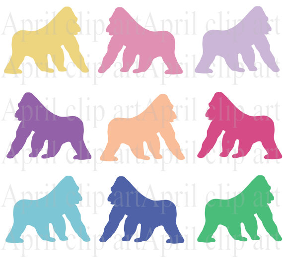 570x542 Gorilla Silhouette Clip Art