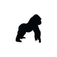 200x200 Shape Shapes Silhouette Silhouettes Animal Animals Gorilla Wild