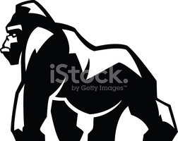 252x200 Gorilla Silhouette Logo Stock Vectors