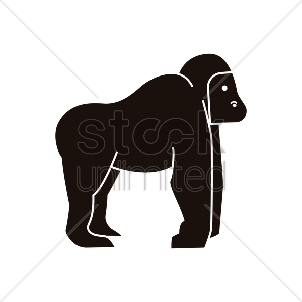 600x600 Gorilla Icon Vector Image
