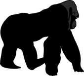170x154 Gorilla Silhouette Clipart