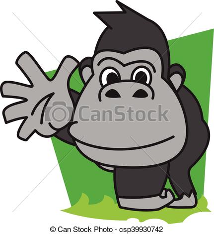431x470 Gorilla Vector Art Illustration Eps Vector