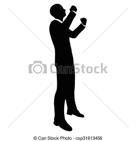 450x468 Businessman Silhouette In Gorilla Posev. Vector Image Clipart