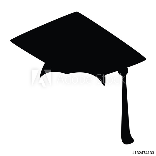 500x500 Graduation Cap, Silhouette