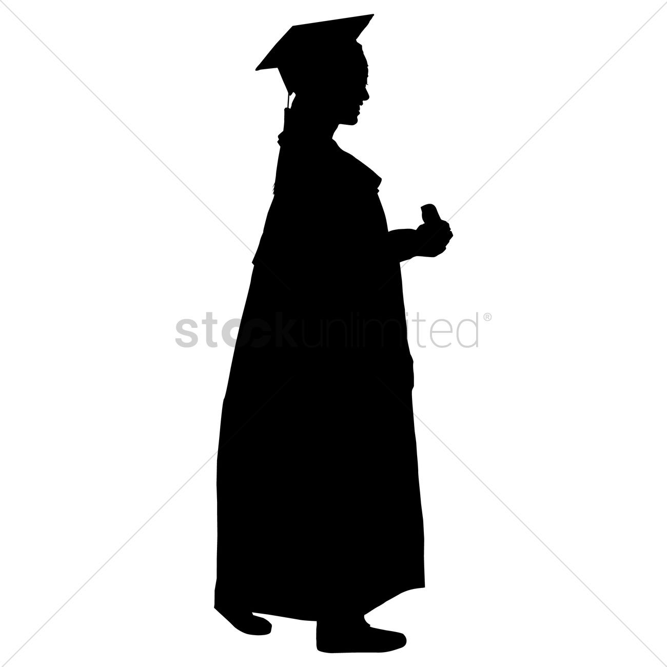 1300x1300 Graduate Silhouette Vector Image