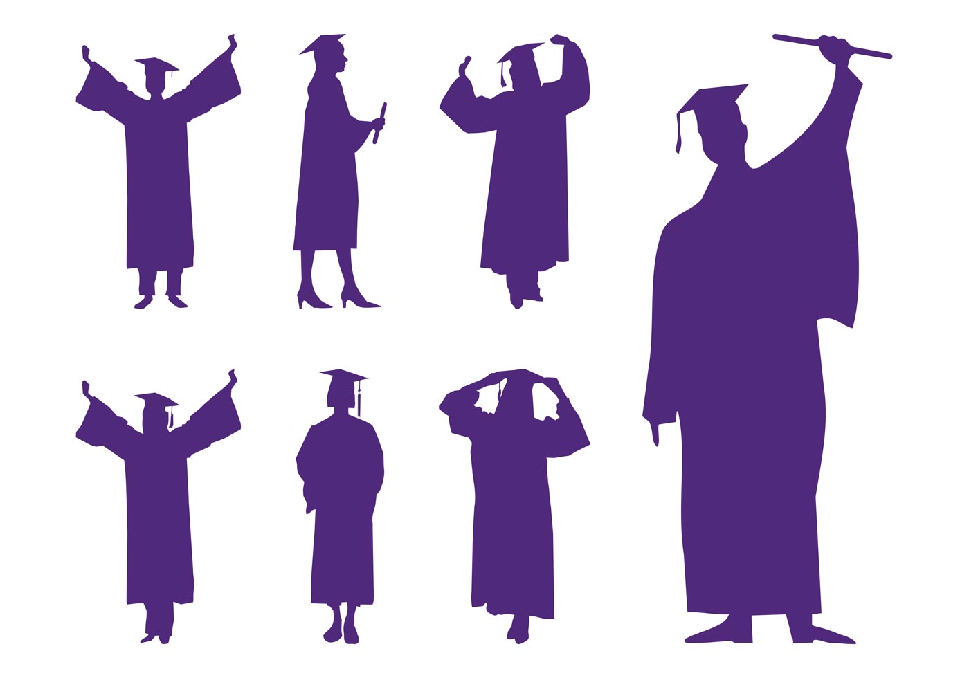 1400x980 Graduation Silhouette Clipart