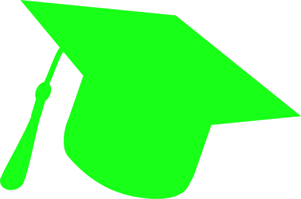 600x398 Graduation Hat Silhouette Green Clip Art
