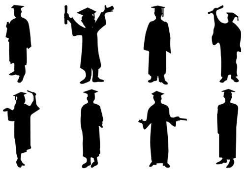 500x350 Graduate Silhouette Vector