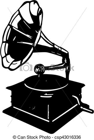 314x470 Vector Illustration Of Retro Gramophone Isolated On White