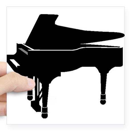460x460 Black Grand Piano Stickers