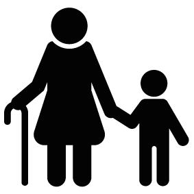 283x283 Grandmother And Grandson Silhouette Silhouette Of Grandmother