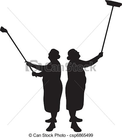 416x470 Grandmother As A Cleaner Silhouette Vector Eps Vectors