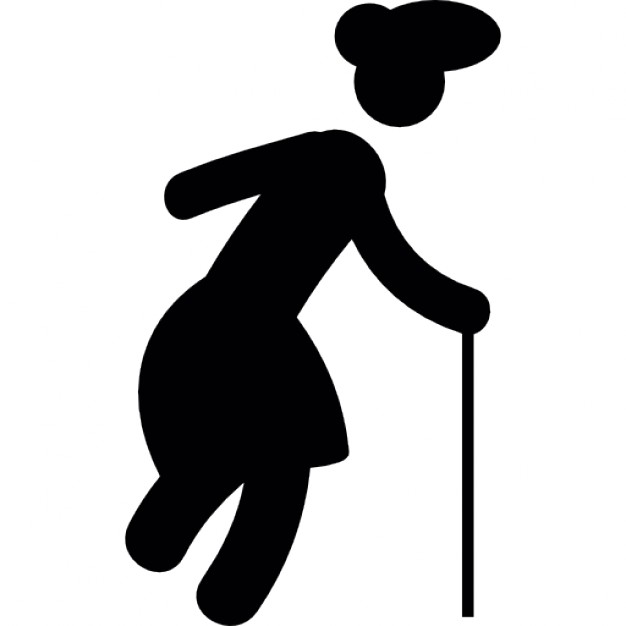 626x626 Grandmother Walking Silhouette Icons Free Download