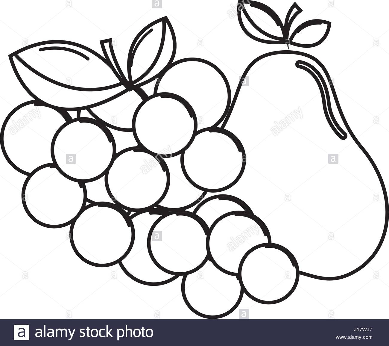 1300x1155 Silhouette Grape And Pear Fruits Icon Stock Vector Art