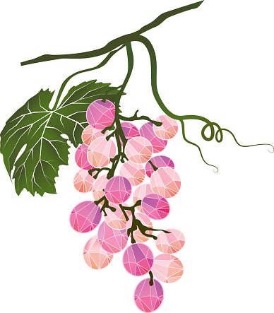 388x443 Bunch Of Pink Grapes Stylized Polygonal Premium Clipart
