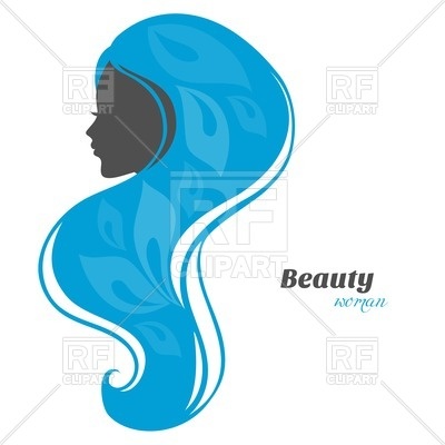 400x400 Silhouette Of Woman Head With Abstract Blue Floral Background