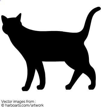 335x355 Download Walking Cat Silhouette
