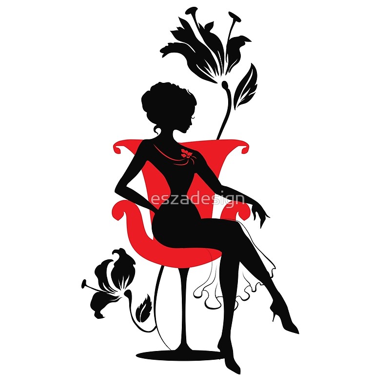 800x800 Graphic Silhouette Of A Woman Scarves By Eszadesign Redbubble