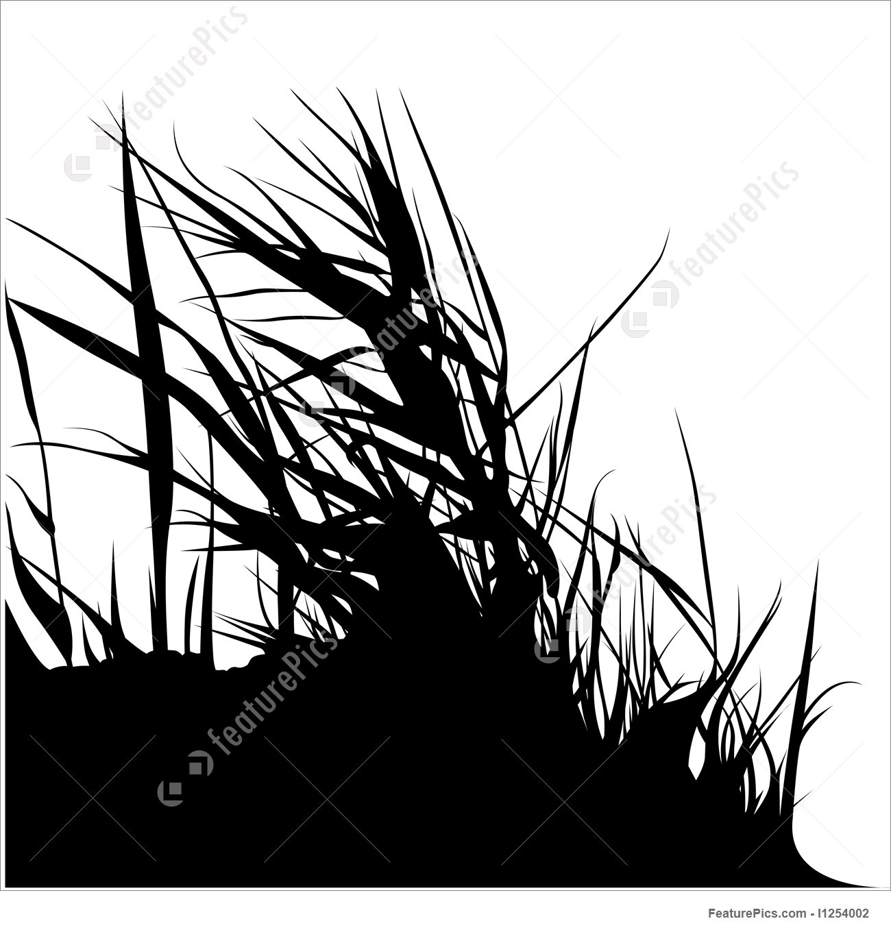 1300x1360 Floral Silhouette Illustration