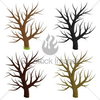 325x325 Hand Drawn Old Tree Silhouette Gl Stock Images