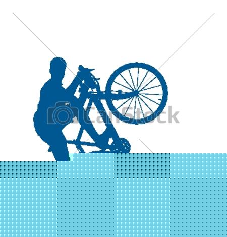 450x470 Silhouette Of A Cyclist On The Grass Eps Vector