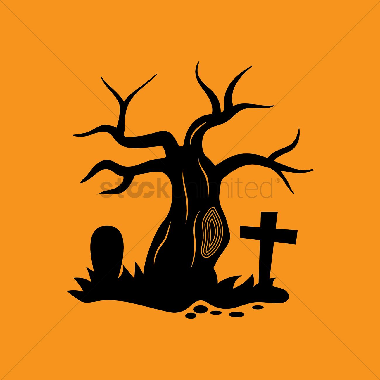 1300x1300 Bare Tree In Graveyard Vector Image