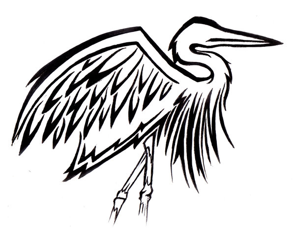 600x480 Great Blue Heron Clipart Tribal
