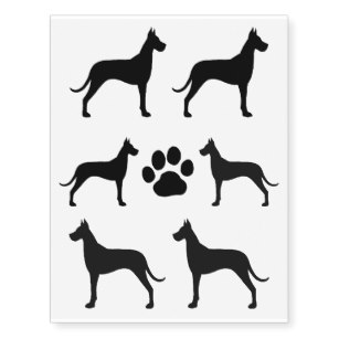 307x307 Great Dane Temporary Tattoos Zazzle