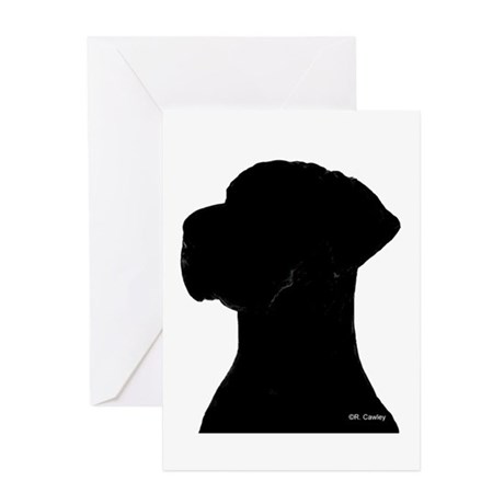 460x460 Great Dane Silhouette Greeting Cards