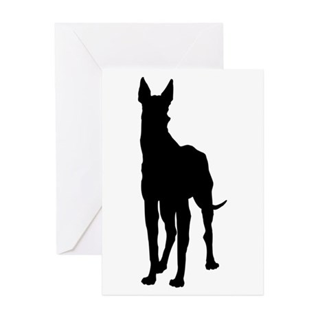 460x460 Great Dane Silhouette Greeting Cards