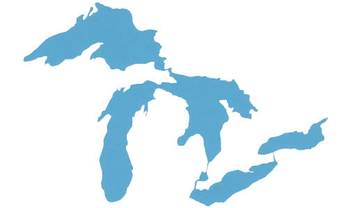 500x300 Great Lakes Silhouette Sticker