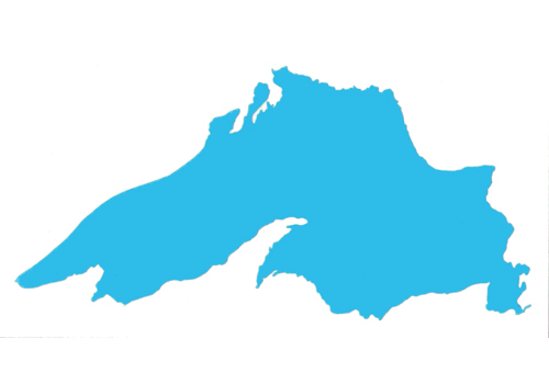 500x350 Lake Superior Silhouette Sticker