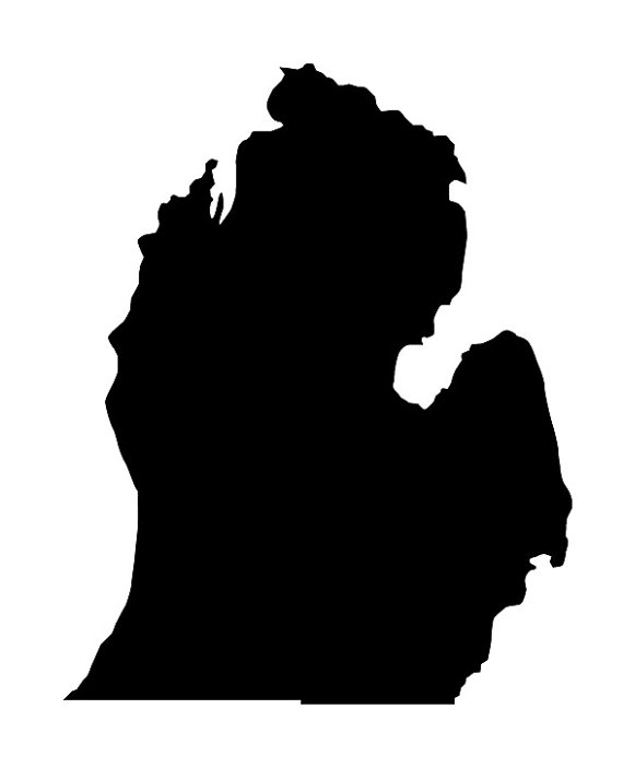 570x703 Lower Peninsula Silhouette Vinyl Decal