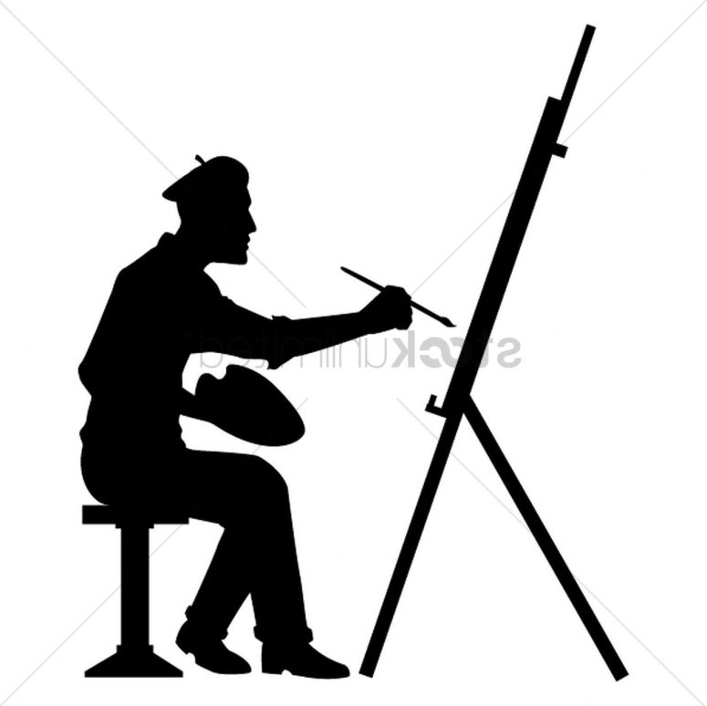 775x774 Best Hd Painter Silhouette Vector Images Vector Images Stocks
