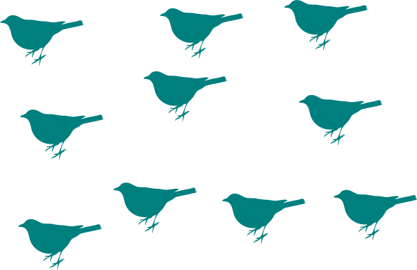 600x389 Teal Bird Silhouette Clip Art