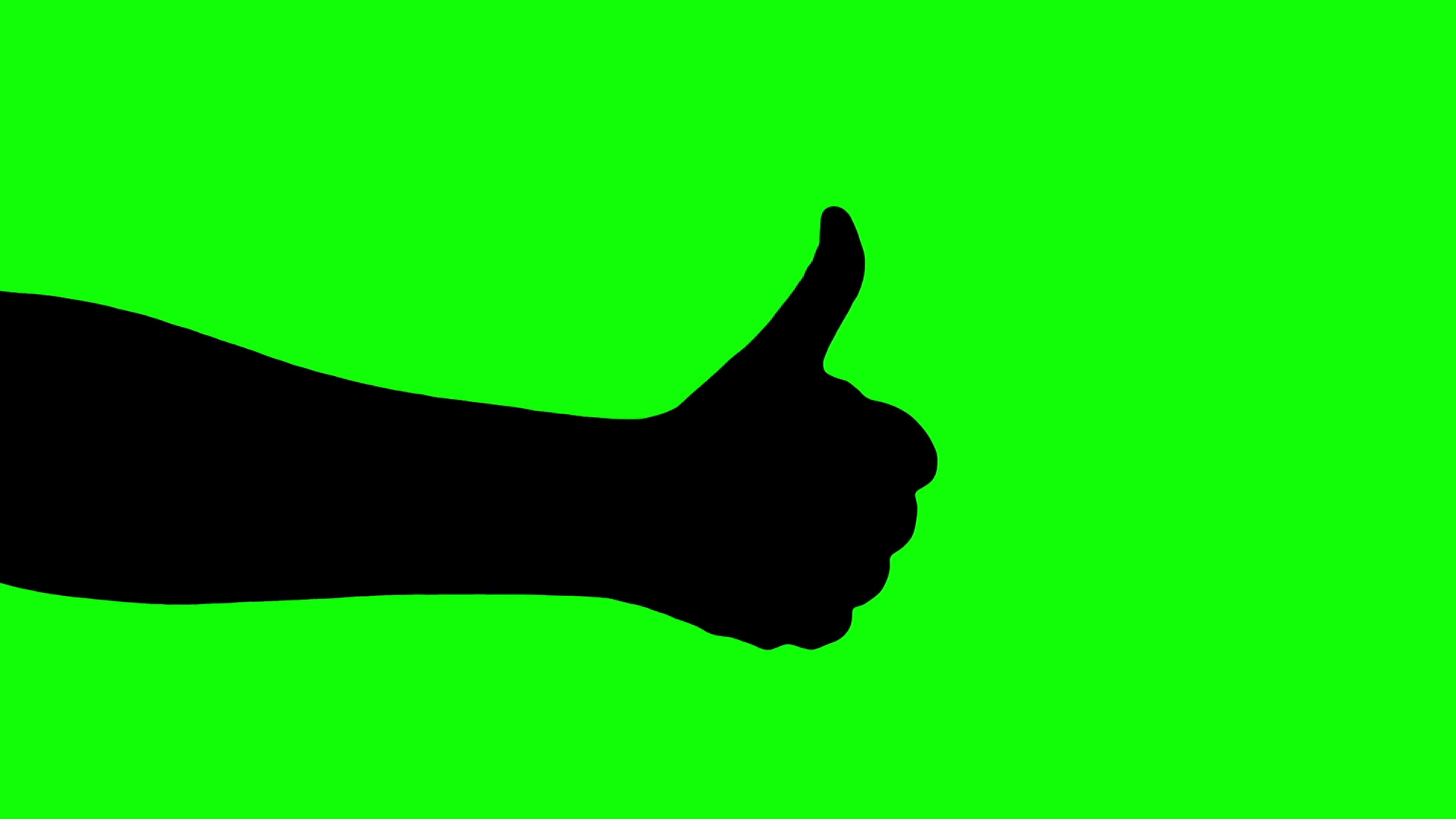 1920x1080 Male Hand Thumb Up Or Like Sign Silhouette Isolated Green Screen