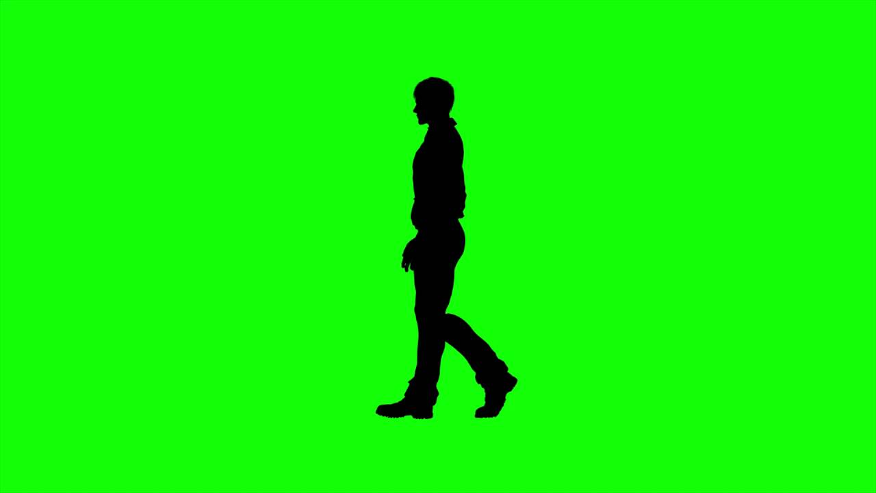 1280x720 Free Hd Video Backgrounds Man Silhouette Walking On Green Screen