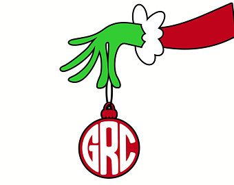 340x270 Grinch Monogram, Christmas, Svg, Dxf, Vector Files For Cricut