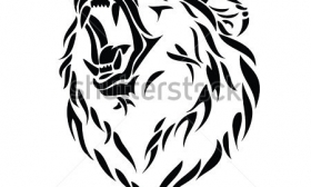280x168 Grizzly Bear Head Vector Clipart Panda