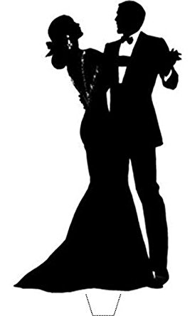 267x445 12 X Novelty Elegant Dancing Couple Silhouette Edible Standup