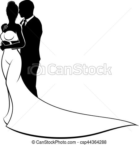 450x469 Bride And Groom Couple Wedding Silhouette. Bride And Groom