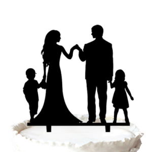 300x300 China Silhouette Groom And Bride With Two Kids Anniversary Cake