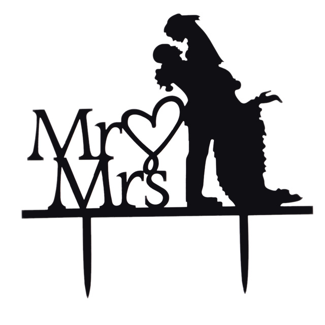 640x640 Classy Romantic Acrylic Wedding Cake Topper Bride Amp Groom
