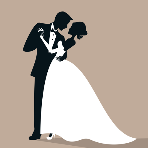 500x500 Beautiful Bride And Groom Vector Set 05