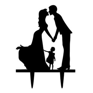 300x300 Wedding Acrylic Bride Amp Groom Silhouette With Kid Family Wedding