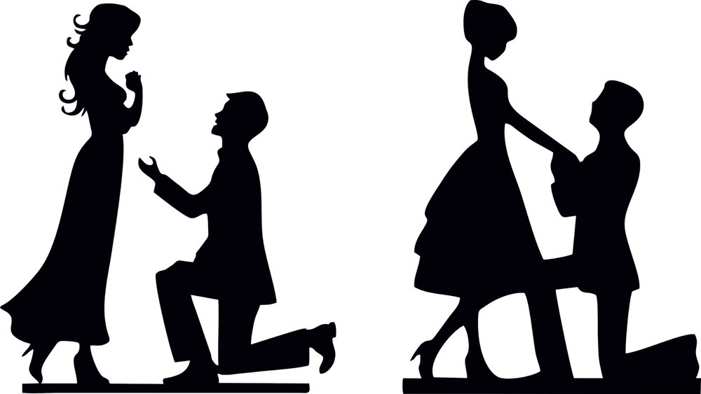 1000x563 Bride Amp Groom Silhouette Vector Coreldraw Vector (.cdr) File Free