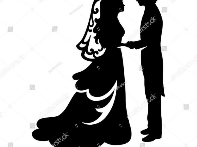 640x480 And Mrs Bride Groom Silhouette Bridal Couple Pencil In Color