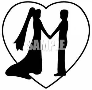 300x291 Of A Brid And Groom Holding Hands In A Heart