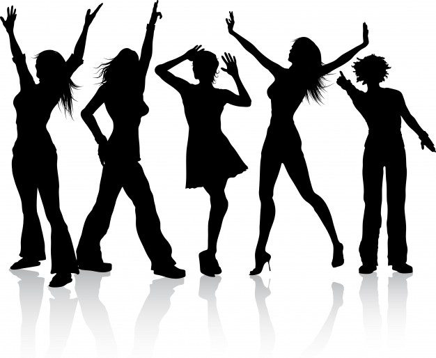 626x514 Silhouettes Of A Group Dancing Vector Free Download